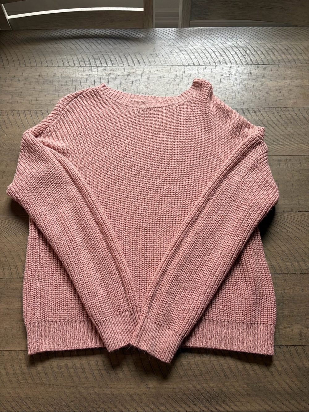 Forever 21 Blush Pink Crew Neck Knit Sweater